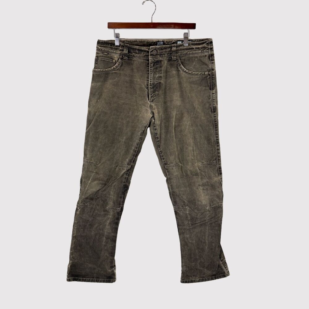Kuhl Mens Jeans Brown Rydr Patina Dye Straight Denim Hiking Outdoor Work 36x30